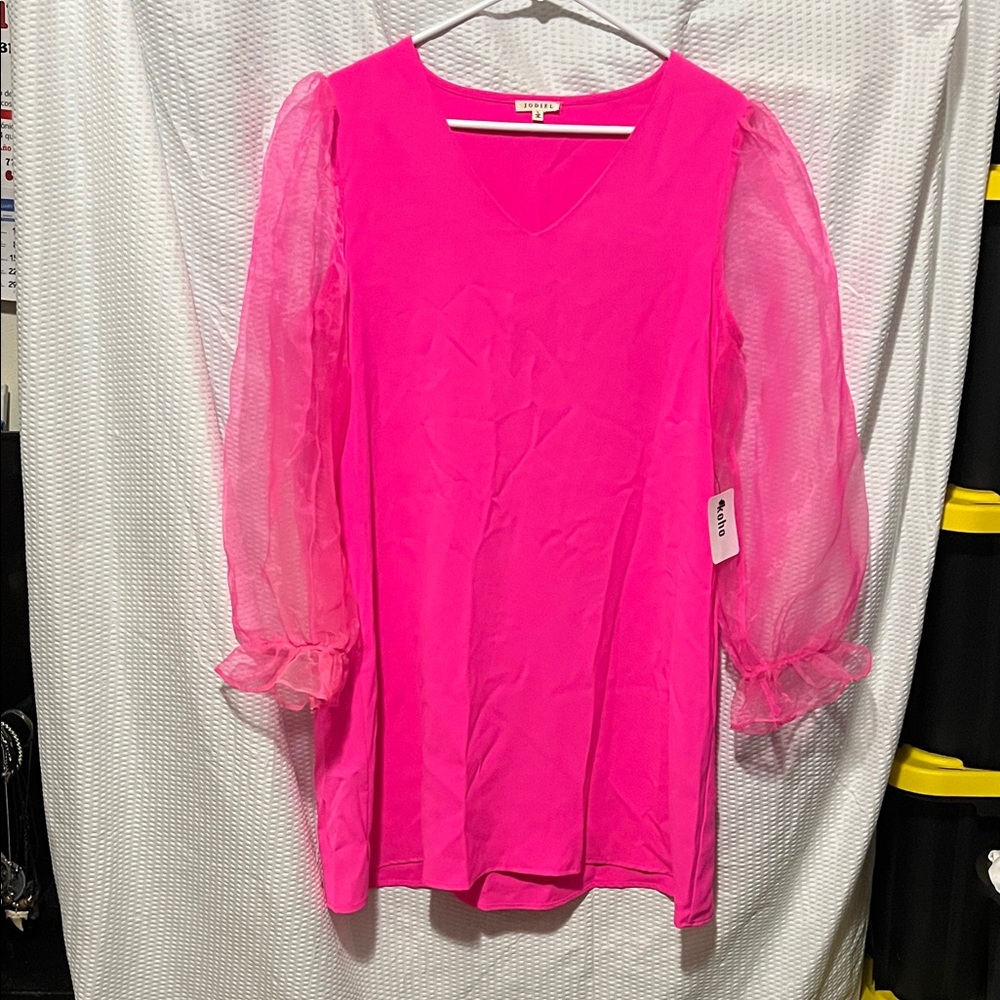 Chic Fuchsia Long Sleeve Dress